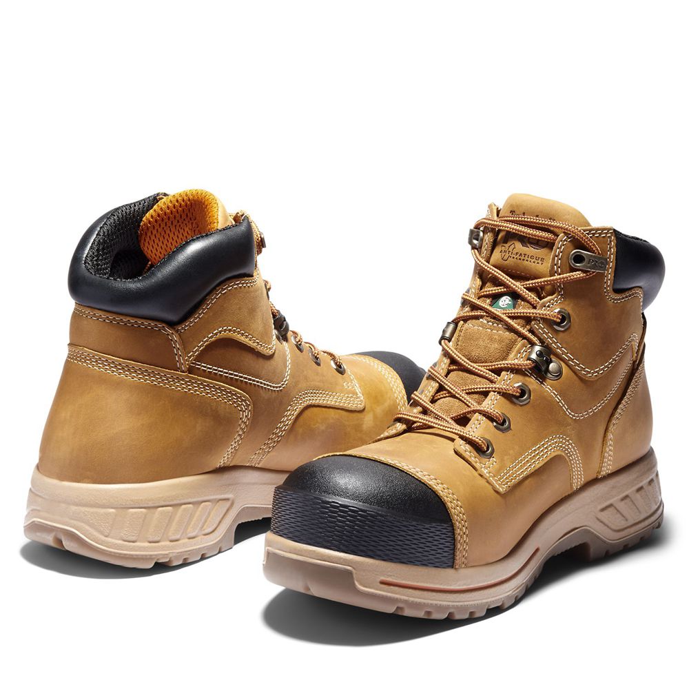 Timberland Μποτακια Εργασίας Ανδρικα Καφε/Μαυρα - Pro® Endurance Hd 6\" Comp Toe - Greece 6304152-QJ